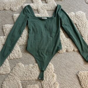 Aritzia Green Long Sleeve Bodysuit
